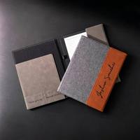 Organisateur de portefeuille professionnel Laserable en similicuir A4 A5 avec fermeture magnétique et bloc-notes pour les voyages d'affaires