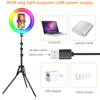 Lampu Ring LED 10 Inch Laris 2025 Dengan Tripod Stand 19cm atau 160cm 200cm untuk Siaran Langsung YouTube