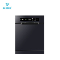 Lave-vaisselle encastrable 14 couverts, noir, verre, acier inoxydable, appareil de cuisine, fabricant OEM, fournisseur