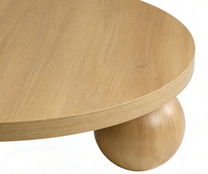 <span class=keywords><strong>Table</strong></span> basse ronde en bois clair avec pieds sphériques pour salon - Product Image 6