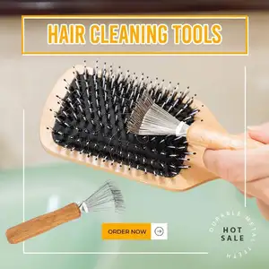 Cepillo de mango de madera para quitar el pelo, limpiador de garra para peinar el pelo, limpieza de baño y casa, venta al por mayor