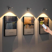 Lampu Kabinet Sensor Gerak Lampu Gambar LED Isi Ulang Nirkabel Otomatis Nyala/Mati 3 Suhu Warna untuk Lemari Lorong