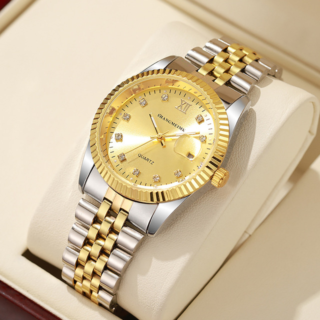 High Quality Business Women's  Alloy Steel Band Quartz Watches Fashion Watches Men's Wristwatch Wholesale
