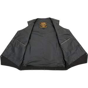 2025 cuero Premium Hombres estilo occidental cuello en V chaleco cierre a presión motocicleta chaleco LKMMLSH - Product Image 5