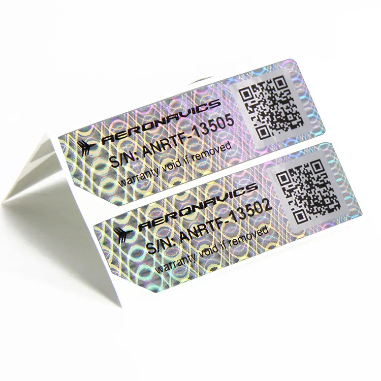 QR kodu ve seri numarası ile özel 3D Hologram etiket holografik güvenlik etiketi