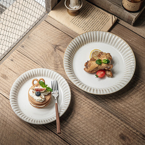 Assiettes en porcelaine gaufrée en céramique vintage Vente en gros <span class=keywords><strong>La</strong></span> Placa Speckly Assiettes à couverts Vaisselle en grès Assiette creuse - Product Image 4