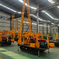 Foreuse rotative portable sur chenilles pour puits profonds, 180 m, avec moteur, boîte de vitesses, moteur électrique et PLC 220V