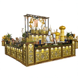 Zaravelle GrandFeast Pavilion, Isla Buffet Moderna de Lujo en Acero Inoxidable, Mostrador de Servicio Multi-Estación para Uso Interior/Exterior - Product Image 1