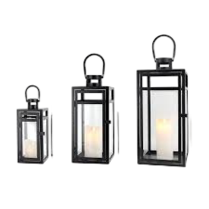 Lanterne en métal de haute qualité au design moderne avec finition en poudre noire pour l'éclairage de la maison et du jardin en grande taille - Product Image 1