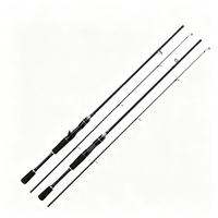 Canne à pêche 2 brins en fibre de verre ML Power Lure 1,65m-2,4m pour spinning et casting, eau douce, carpe, bar, truite, légère et sensible