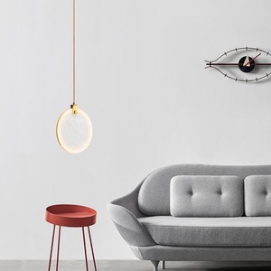 HFshanks Nordic <b>Style</b> All Copper LED Pendant Light Real Marble Single <b>Head</b> Minimalist Design For Living Room Bedroom - Product Image 2
