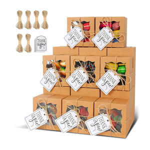 Boîte à gâteau carrée en papier de qualité supérieure, recyclable, de qualité alimentaire, avec fenêtre ondulée de 4 pouces, pour la présentation en boulangerie et les cadeaux - Product Image 3