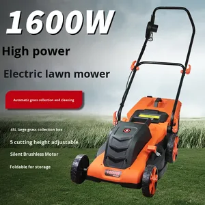 Tondeuse à <span class=keywords><strong>gazon</strong></span> électrique à poussée manuelle transfrontalière, tondeuse à mauvaises herbes silencieuse <span class=keywords><strong>pour</strong></span> jardin et cour, tondeuse à <span class=keywords><strong>gazon</strong></span> haute puissance 1600W, bac à herbe de 45L - Product Image 2