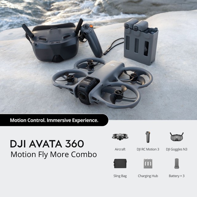 Original Avata 360 Fly More Combo (RC 2) Infinite Creativity One Take Unlimited Rotation Unbound 360 Vision 8K/60fps HDR Video