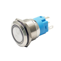 22mm 25mm 4PIN Haute Courant 5A Bouton Métal Interrupteur 220v Max Tension Circulaire En Acier Inoxydable Bouton Poussoir Momentané Interrupteur