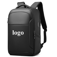 Sac à dos de travail et de voyage pour homme, grande capacité, avec logo personnalisé, résistant à l'eau, pour ordinateur portable 17 pouces