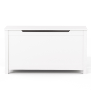 <span class=keywords><strong>Coffre</strong></span> à jouets en bois <span class=keywords><strong>blanc</strong></span> avec charnière de sécurité, boîte de rangement adaptée aux enfants pour les jouets en peluche, les balles et les livres - Product Image 4
