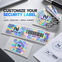 Étiquettes autocollantes holographiques anti-contrefaçon avec logo personnalisé, en PET, scellés de sécurité inviolables avec numéros de série