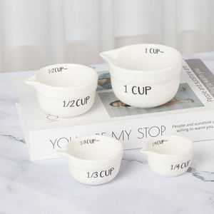 Op Maat Porselein Wit Keukengereedschap Nieuwigheid Keramische Maatbekers En Lepels Keramische Maatbeker - Product Image 3