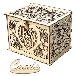 Handmade wooden boxes wholesale Wedding Card Box Wooden Money Box For Wedding Birthday Party Supplies Decoration