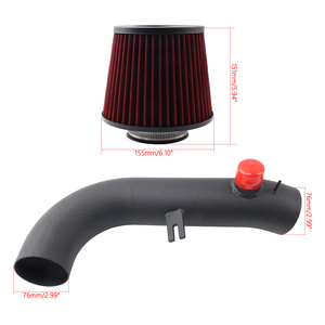 ระบบรับอากาศเย็นสีแดงพร้อมเกราะกันความร้อนสำหรับ2015-2020 VW Golf GTI R 1.8T 2.0T AIM096-BK-RD เทอร์โบ - Product Image 6