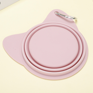 Bol pliable pour animaux de compagnie en silicone de qualité alimentaire, forme personnalisable, avec mousqueton, bol de voyage pliable pour chiens et chats - Product Image 2