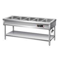 Chauffe-plats commercial autonome avec table chauffante isolée et couvercle en verre pour la rétention de la chaleur en cantine