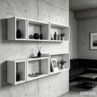 Étagères flottantes en MDF blanc robustes, à un seul niveau, modulaires, pour le rangement et la présentation, à fixer au mur, pour le salon et la maison