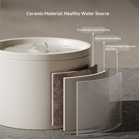 Fontaine à eau automatique en céramique pour chat, filtre réutilisable, détachable, facile à nettoyer, fontaine à eau saine pour animaux de compagnie de petite et moyenne taille