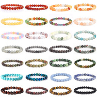 Bracelet en pierre naturelle de cristal d'agate ronde PARTYMENT en gros pour hommes et femmes, bracelet en pierre œil de tigre, bijoux