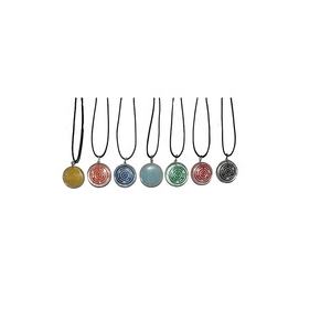 Gravé Sculpté Couleur Roue Disque Chakra Ensemble Pendentifs Agate Naturelle Pierre Précieuse Feng Shui Amour - Product Image 1