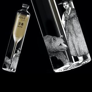 Bouteille à boisson en verre borosilicate à double paroi personnalisable, forme spéciale, design créatif pour champagne, vin, <span class=keywords><strong>tequila</strong></span>, rechargeable - Product Image 4