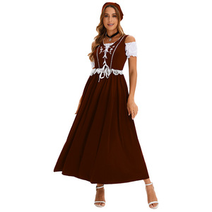 Vestido de cerveza estilo Dirndl para mujer de Yi Xiaoyi con pañuelo para la cabeza, traje étnico tradicional para fiesta de carnaval, talla para adultos - Product Image 4