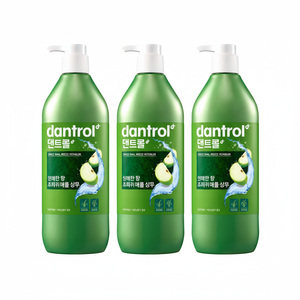 Shampooing Dantrol à la pomme fraîche 820ml, lot de 3, soin capillaire liquide rafraîchissant à la menthe poivrée - Product Image 1