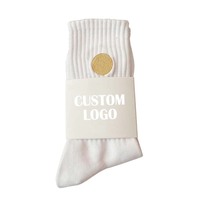 Logo de fournisseur chinois haut de gamme Chaussettes de sport en polyester athlétique Chaussettes avec patch brodé