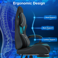 Chaise de jeu robuste AJUNION avec massage lombaire 135 °   Chaise de bureau ergonomique avec repose-pieds inclinable et siège large, capacité de 400 lb