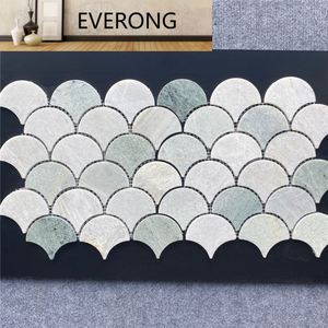 Đá Cẩm Thạch khảm Fan gạch cá Quy mô gạch men nhà bếp phòng tắm tường Gạch Mosaic
