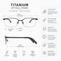 Gafas de Lectura Ópticas Unisex con Media Montura de Titanio Puro de Alta Calidad READSUN