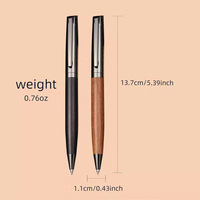Stylo à bille en bois de couleur naturelle avec encre gel de 0,5 mm, design en bois grainé, cadeau, impression de logo publicitaire