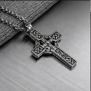 yunnique <b>Cross</b> Stainless Steel Necklace For Men Geometric Design Gift Jewelry - Product Image 5