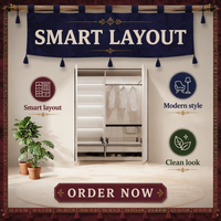 Armoire Walk-In |   Bois foncé en chevrons |   LED dissimulées pour vanité |   Étagères de présentation en verre |   Siège de fenêtre en baie |   Conception 3D Gratuite