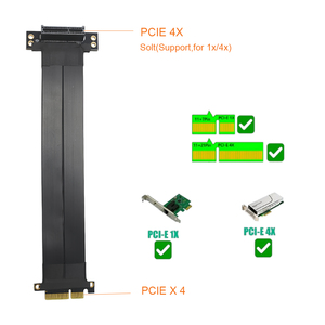 Câble <span class=keywords><strong>Riser</strong></span> PCIE 4.0 4X, Câble d'Extension PCIE X4 vers X4, Adaptateur Double Angle Droit 90 Degrés, Prolongateur Haute Vitesse - Product Image 5