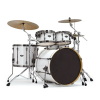 Batterie de jazz Huasheng cinq pièces en métal et bois de bouleau, professionnelle, taille standard, équipée de trois cymbales, kit noir, vente en gros