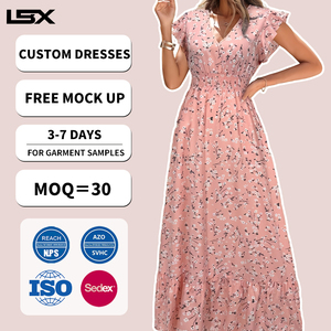 Robe longue d'été pour femmes en coton <span class=keywords><strong>de</strong></span> haute qualité avec logo imprimé sur mesure, robe décontractée ample blanche <span class=keywords><strong>de</strong></span> style bohème pour la <span class=keywords><strong>maternité</strong></span> - Product Image 1