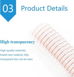 Tuyau flexible en PU à haute élasticité et haute pression, sans plis, avec armature en fil d'acier, durable, pour la distribution d'air industriel, l'irrigation et la gestion des poussières en atelier - Product Image 4