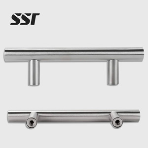 Stainless Steel Furniture Handles & <b>Knobs</b> Contemporary Design Bedroom Villa Kitchen Cabinet Wardrobe <b>Drawer</b> Pull Black <b>Silver</b> - Product Image 1