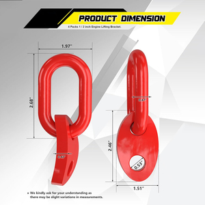 AMBITION Juego de 4 Soportes de Elevación 7100 para Motor, Capacidad de 5500 Lb, Barra de Soporte para Elevación de Eslingas y Niveladores de Carga - Product Image 3