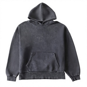 Sudadera con Capucha Negra de Lujo con Lavado Ácido para Hombre, Estilo Urbano, Corte Regular, 100% Algodón, Forro Polar Transpirable de Secado Rápido, Diseño con Bolsillos - Product Image 1