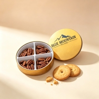 Boîte en métal ronde de qualité alimentaire, couleur or rose, pour gâteaux, biscuits, contenants de stockage, boîte à pâtisserie de qualité alimentaire, vente en gros