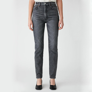 <span class=keywords><strong>Jeans</strong></span> a Vita Alta da <span class=keywords><strong>Donna</strong></span> Essentials, Pantaloni in Denim <span class=keywords><strong>Grigio</strong></span> Scuro, Slim-Fit Elasticizzati a Lunghezza Caviglia - Product Image 1